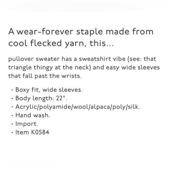 Madewell Color Flecked Pullover Sweater Bell Sleeves size XS - Picture 7 of 7